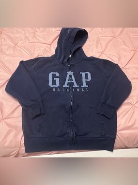 GAP Kids Navy Full-Zip Hoodie with Logo